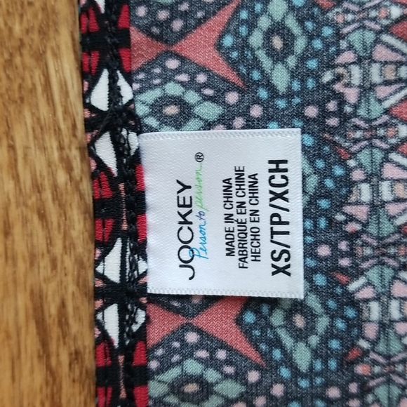 (XS) Jockey Person to Person Geometric Design Ruched Beaded Fancy Tank Top - Picture 3 of 8